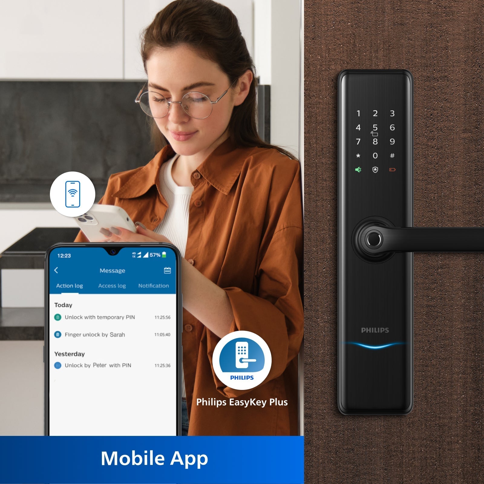Philips 7300-5HWS – Wi-Fi Enabled Smart Lock