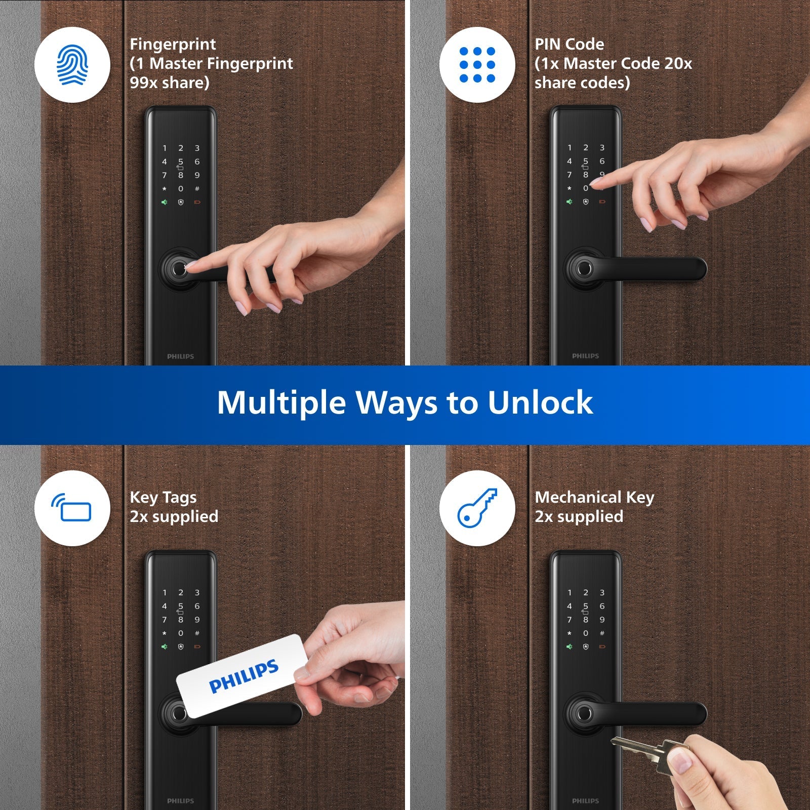 Philips 7300-5HWS – Wi-Fi Enabled Smart Lock